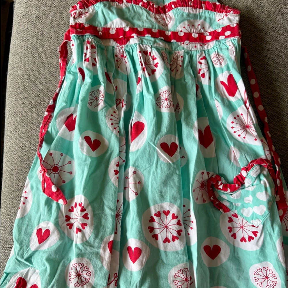 Jelly The Pug Red and Aqua Polka Dot Dress